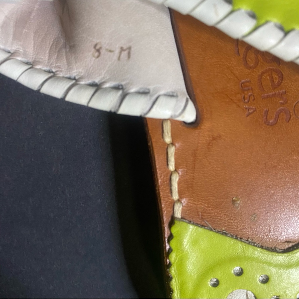 Jack Rogers Lime Green and Tan Women's Sandals - Picture 6 of 8